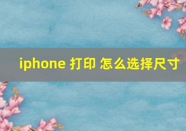 iphone 打印 怎么选择尺寸